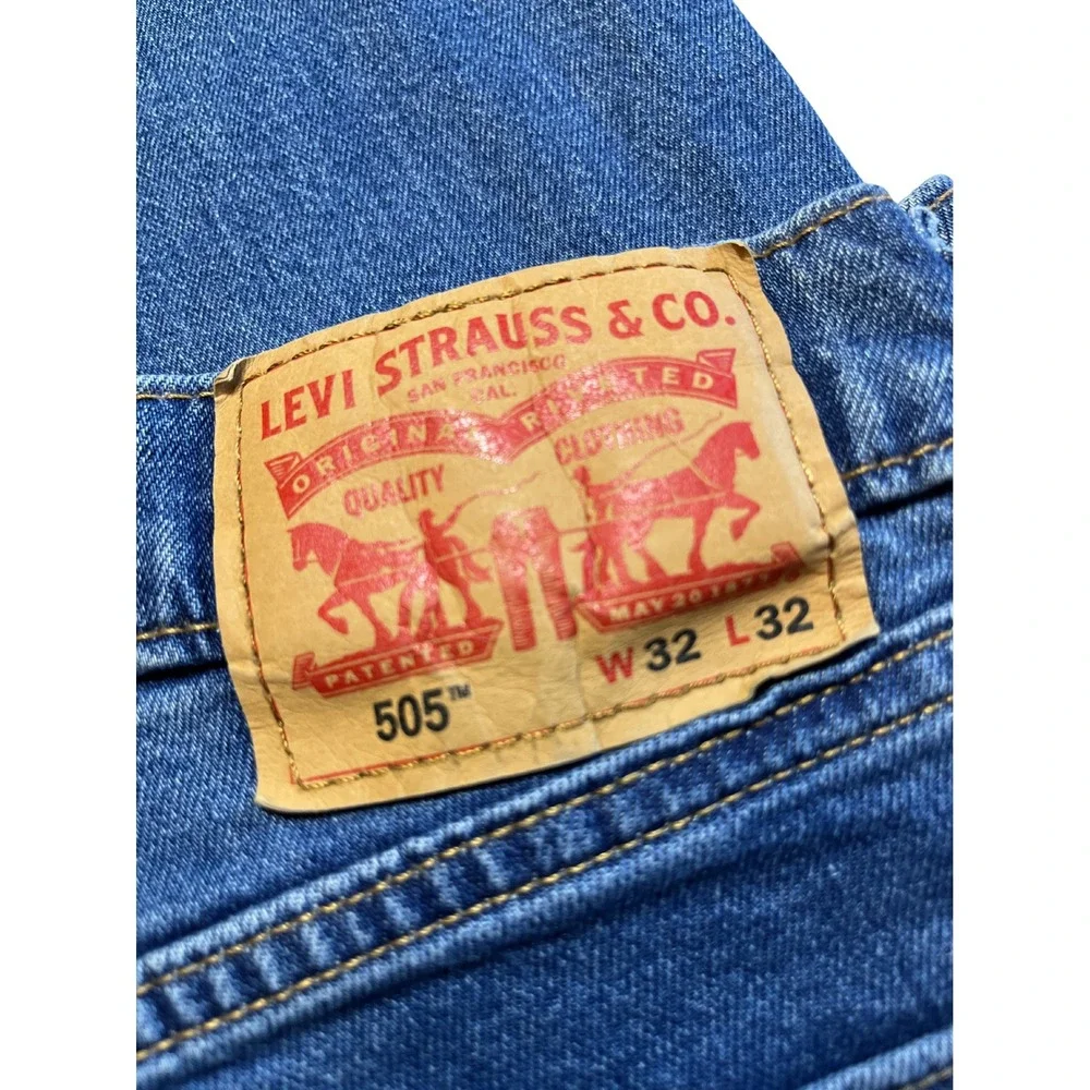 Levi's Men's 505 Straight Leg Jeans W32 L32 Medium Wash Western Utility Midrise